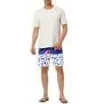 thumbnail image 2 of Unique Bargains Men's Swim Shorts Drawstring Waist Summer Board Shorts 30 White Blue, 2 of 6