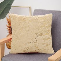 PEONAVET Velvet Decorative Throw Pillow Covers, 18×18 Soft Solid Square Cushion Case, Marble Pattern Pillow Case for Couch Sofa Bed Home Decoration（Yellow）