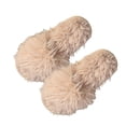 thumbnail image 6 of Fnooota Womens Slide Slippers, Non Slip Comfort Open Toe Indoor Fuzzy Slippers Bedroom Shoes Khaki Size 6.5-7, 6 of 6