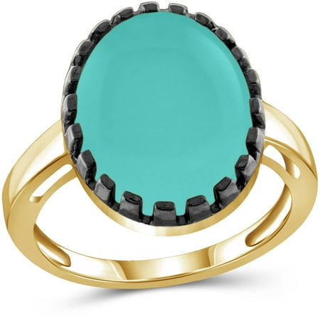 JewelersClub 9-3/4 Carat T.G.W. Chalcedony 14kt Gold over Silver with Black Rhodium-Plated Fashion Ring