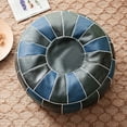 thumbnail image 3 of Funda de Puf Sunnimix marroquí Hecha a mano Redondo azul, 3 of 8