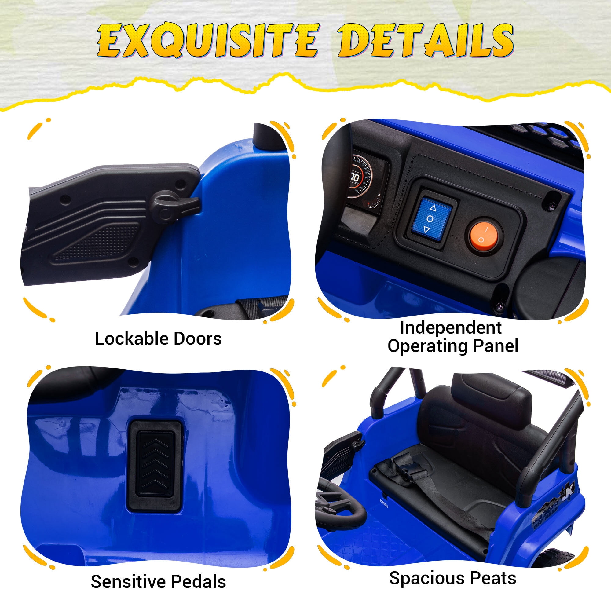 12V Kids Ride on Toys Cars with Parents Control, Toddler Electric Ride on Truck Car with Early Education Function, Riding Toy with 4 Wheel Suspension, MP3, USB, Electric Vehicle for Aged 3+, Blue