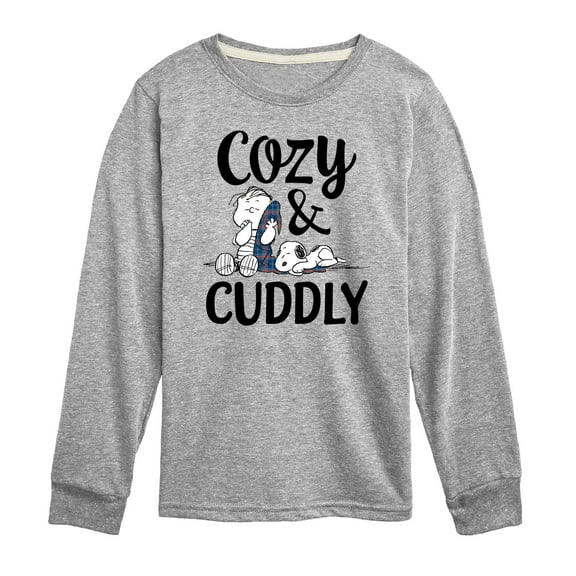Peanuts - Snoopy and Linus Cozy And Cuddly - Toddler And Youth Long Sleeve Graphic T-Shirt