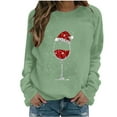 thumbnail image 2 of Uoodti Womens Long Sleeve Plus Size Gift Crewneck Sweatshirts Ugly Christmas Sweater Women Funny Red Wine Glass Shirts Pullover, 2 of 4