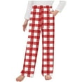 thumbnail image 2 of ZyeKqe Pajamas Pants for Women High Waisted Lounge Pants Wide Leg Plaid Casual Comfy Sleep Bottoms, 2 of 3