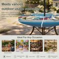 thumbnail image 6 of Round Outdoor Tablecloth with Umbrella Hole and Zipper, Blue Starfish Beach Tablecloth with Elastic Waterproof, Summer Conch Coral Coastal Wood Grain Patio Table Covers for 36" - 44" Pool Tables, 6 of 9