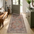 thumbnail image 3 of Lahome Washable Runners Area Rug for Hallways, Ultra Soft 2'x6' Runner Rug，Non-Slip Vintage Oriental Medallion Long Carpet for Kitchen Bedroom Laundry Bathroom,Terracotta, 3 of 10