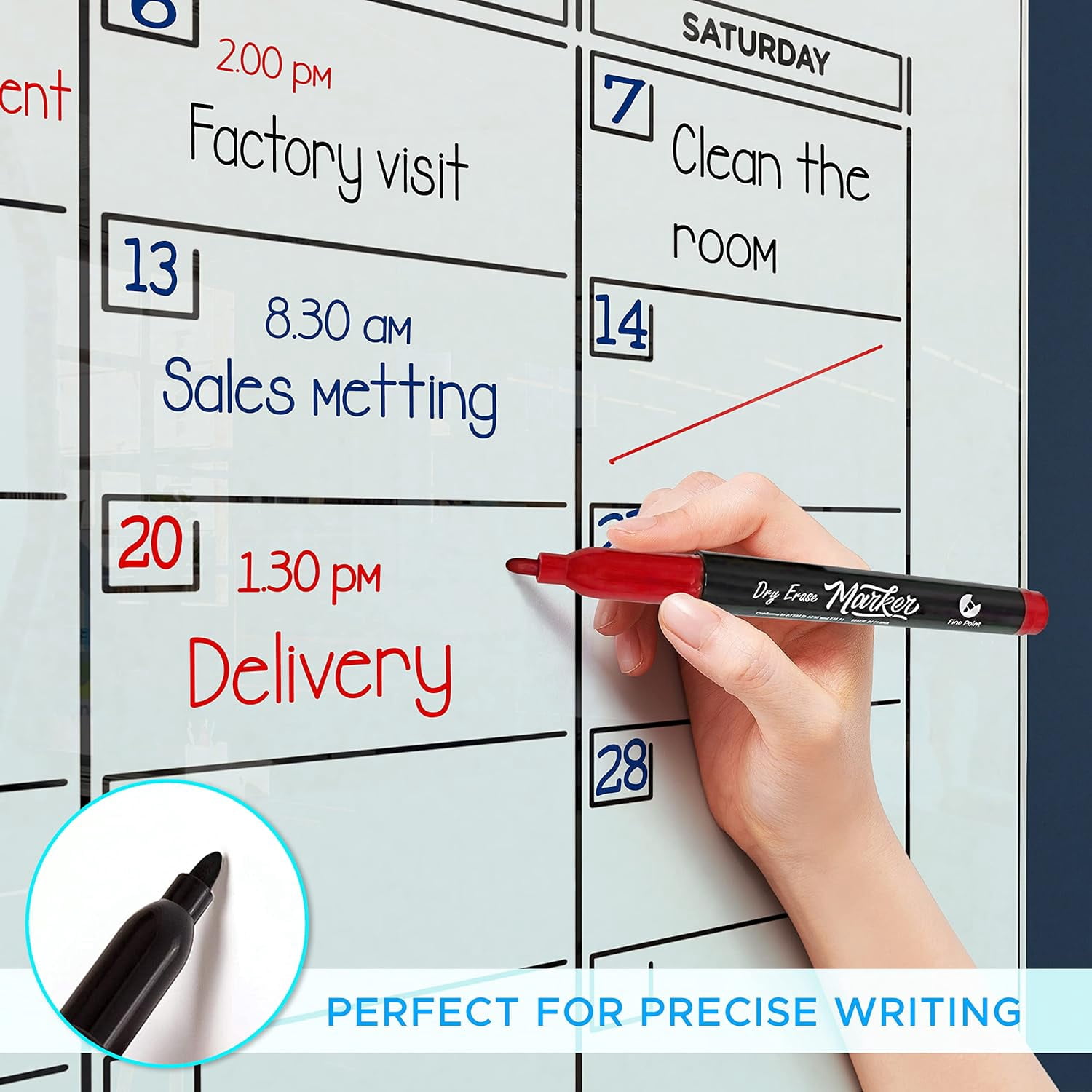 Glass Whiteboard Calendar 34x46” Quarterly Planner White Board Calendar Dry Erase Board 3 Month Dry Erase Calendar for Wall Glass Calendar Whiteboard Home office Large Wall Calendar & Marker Tray