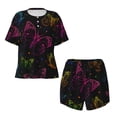 thumbnail image 4 of Picia Butterfly Pajamas Sets for Women Soft Short-Sleeved Pjs with Lounge Shorts Two Piece Sleepwear-Large, 4 of 9
