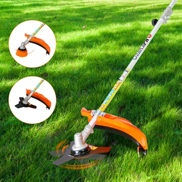 4-in-1 Grass Trimmer Combos, 33CC Full Crank Shaft Gas Powered Weed Eater with Gas Pole Saw, Hedge Trimmer and Brush Cutter, Grass Tool for Garden, Lawn Care, D8253 -