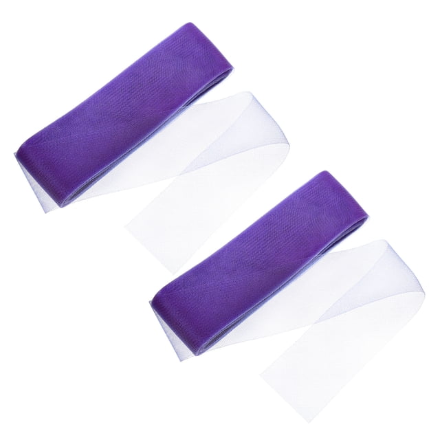 Uxcell 25 yardas de trenza de crin de caballo rígido, 3 pulgadas de ancho para costura de huesos de poliéster, vestido de boda, danza, manualidades, accesorios, púrpura (2 rollos)