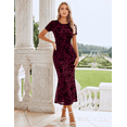 thumbnail image 2 of otnbgsr Women Floral Maxi Dress 2026 Summer Mesh Bodycon Long Dress Ruched Casual Beach Vacation Party Dress, 2 of 7