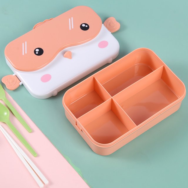 Fiambrera de dibujos animados Rectangular Bento Box a prueba de fugas portátil para niños estudiantes Hugtrwg Para estrenar