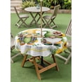 thumbnail image 4 of Outdoor Tablecloth with Umbrella Hole for Patio/Picnic/Party/Camping, Sunflowers Gnomes Waterproof Table Cloth Round Cover Washable, Eucalyptus Spring Garden Floral (Dia 54"), 4 of 8