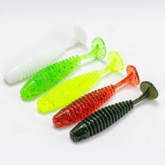 60 Count Soft Plastic Fishing Lures for Bass Trout Crappie, Sinking Micro Finesse Worms with Curly Tail, Freshwater Saltwater Bait for Jerkbait Texas Rig Drop Shot (4.5cm/45mm/1.8in)