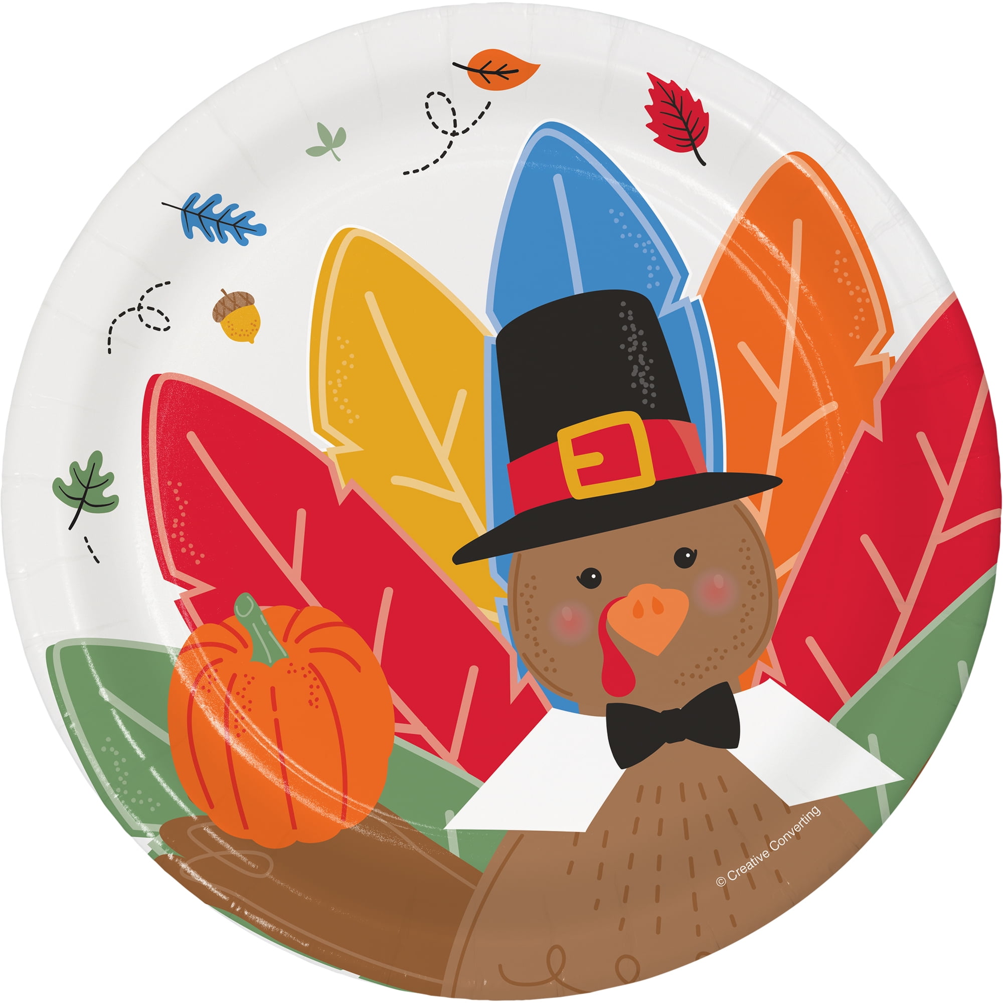 Way to Celebrate Kids Thanksgiving Dessert Plates, 12 ct