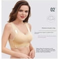 thumbnail image 4 of Women Front Cross Side Buckle Lace Wireless Seamless Sports Bra，Rose Red L, 4 of 10
