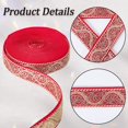 thumbnail image 5 of 10 Yards Red Gold Jacquard Ribbon Floral Embroidered Trim Tape Vintage Flower Embroidery Boho Woven Fabric Applique Trimming for Sewing Making Crafts Gift Wrapping Home Decor Embellishment Red DIY, 5 of 5