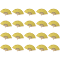 thumbnail image 1 of Abanico Mano Plegable Bolsillo Papel Bambú DIY para Fiesta Bodas() Amarillo, 1 of 5