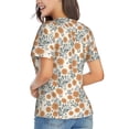 thumbnail image 3 of Xecao Sunflowers 5 for Women's V-Neck T-Shirts-Elegant Half-Sleeve Tops Perfect for Summer-Medium, 3 of 5