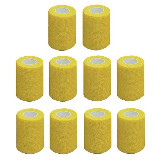 10 rollos de vendaje elástico.