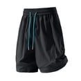 thumbnail image 7 of Women's High Waisted Nylon Dry Shorts with Side Pockets, Elastic Drawstring Waist, Tummy Control Workout Shorts for Women, Quick Dry for Running, Gym, Hiking & Casual | TruHer,Black L, 7 of 7