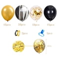 thumbnail image 2 of Globos de 50 piezas, globos de oro negro con globo de aire de confeti dorado para mujeres, hombres, graduación de cumpleaños, decoración de fiesta de Halloween (unos 30 cm) MFZFUKR JPXSD-211, 2 of 7