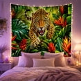 thumbnail image 2 of Snarling Jaguar in Dense Tropical Jungle Dramatic Illustration for Wildlife Enthusiasts, Jungle Wall Art, Housewarming Gift, Tapestry Wall Hanging for Bedroom and Living Room, 2 of 7