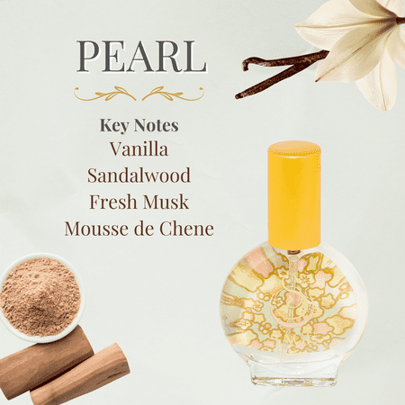 Pearl Organic Mini Perfume Spray by Sage- 1/2 oz, Vegan & Cruelty-Free, Subtle Scent, Vanilla, Sandalwood, Musk