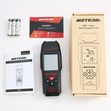 Meterk MK54 EMF Tester Handheld Mini Digital LCD EMF Detector Electromagnetic Field Radiation Tester Dosimeter Tester Counter