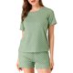 thumbnail image 1 of Conjuntos de pijama corto Allegra K Ropa de dormir manga corta lunares lindos Verde XS, 1 of 6