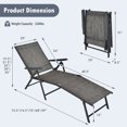 thumbnail image 3 of Gymax Set of 2 Outdoor Adjustable Chaise Lounge Chair Patio Folding Recliner Lounge Grey, 3 of 10