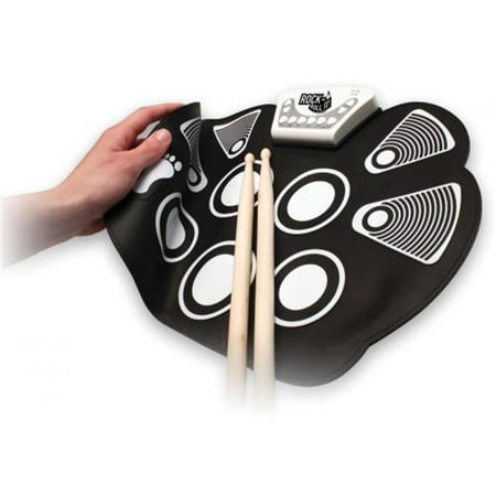 MukikiM Rock And Roll It - Drum. Flexible, Completely Portable, battery OR USB powered, 2 Drum Sticks + Bass Drum and Hi hat