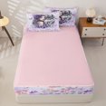 thumbnail image 4 of Manfei Romantic Floral Lady Zipper Twin Comforter Sets with Fitted Sheet and 2 Pillowcases,Gray Wolf Zipper Bedding Set,Pink Reversible,4pcs, 4 of 8