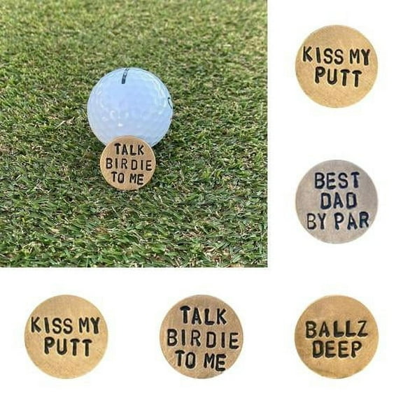Zhaomeidaxi Golf Ball Markers Assorted Funny Words - AlloyAlloy Golf Markers Funny Words Mini Good Toughness Golf Hat Marker for Golf Court