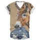 thumbnail image 2 of Fiudx Liquidación de Ahorros de Verano Moda Mujer Casual Cuello En V Blusa Sólida Manga Corta Camiseta Verano Tops, 2 of 3