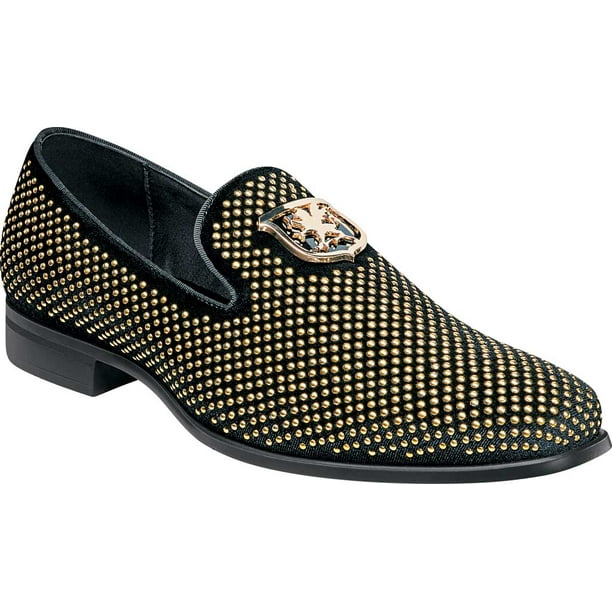 Stacy Adams Men's Stacy Adams Swagger Studded Loafer Black/Gold