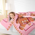 thumbnail image 4 of Manfei Girly Pink Cartoon Queen Comforter Set, Kawaii Gingerbread Man Bedding Comforter Set, Merry Christmas Reversible Bedding Set, Super Cozy Room Decor, 3-Piece, 4 of 8