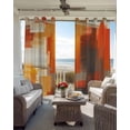 thumbnail image 6 of Burnt Orange Brown Kitchen Curtains Farmhouse Ombre Abstract Mottled Art Cafe Short Curtains for Bathroom Blackout Window Curtain Small Window Treatment Drapes for Bedroom Living Room 27.5"x39"x2, 6 of 9