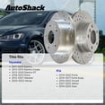 thumbnail image 3 of AutoShack Front Vented Drilled & Slotted Silver Zinc Coated Brake Rotors 2-PC Set Replacement for 2011-2020 Hyundai Elantra 2014-2022 Kia Soul 2014-2022 Kia Forte SilverShield Pro 11.02" (280 mm), 3 of 5