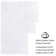 thumbnail image 2 of Feather and Stitch Premium 100% Cotton 6-Piece Towel Set, White – Soft, Plush, and Absorbent Bathroom Towels, 2 of 4