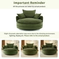 thumbnail image 6 of Harper & Bright Designs 360° Swivel Accent Chair, Barrel Chair Swivel Round Sofa Chair with Cushion and 3 Pillows for Living Room, Green, 6 of 16
