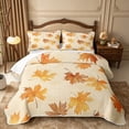 thumbnail image 2 of Erosebridal Watercolor Maple Quilt Full 3-Piece,Fall Leaves Full Bedspread Sets,Orange,1 Coverlet and 2 Pillowcases, 2 of 7