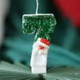thumbnail image 2 of Xihbxyly Vela de Papá Noel Verde y Blanca con Diseño de Muñeco de Nieve y Sombrero Rojo, Hecha a Mano con Polvo Brillante, Empaque de Pet Transparente, Decoración Navideña, Tamaño 4 X 7,5 Cm, 2 of 3