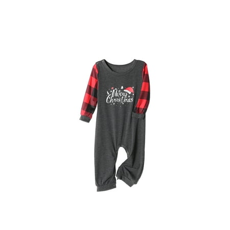 

Gupgi Christmas Family Matching Set Plaid Boys Girls Baby Romper Pajamas