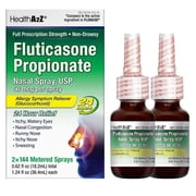 HealthA2Z Fluticasone Nasal Spray 50 mcg - 24 Hour Allergy Relief - 2 Pack, 2.89 oz