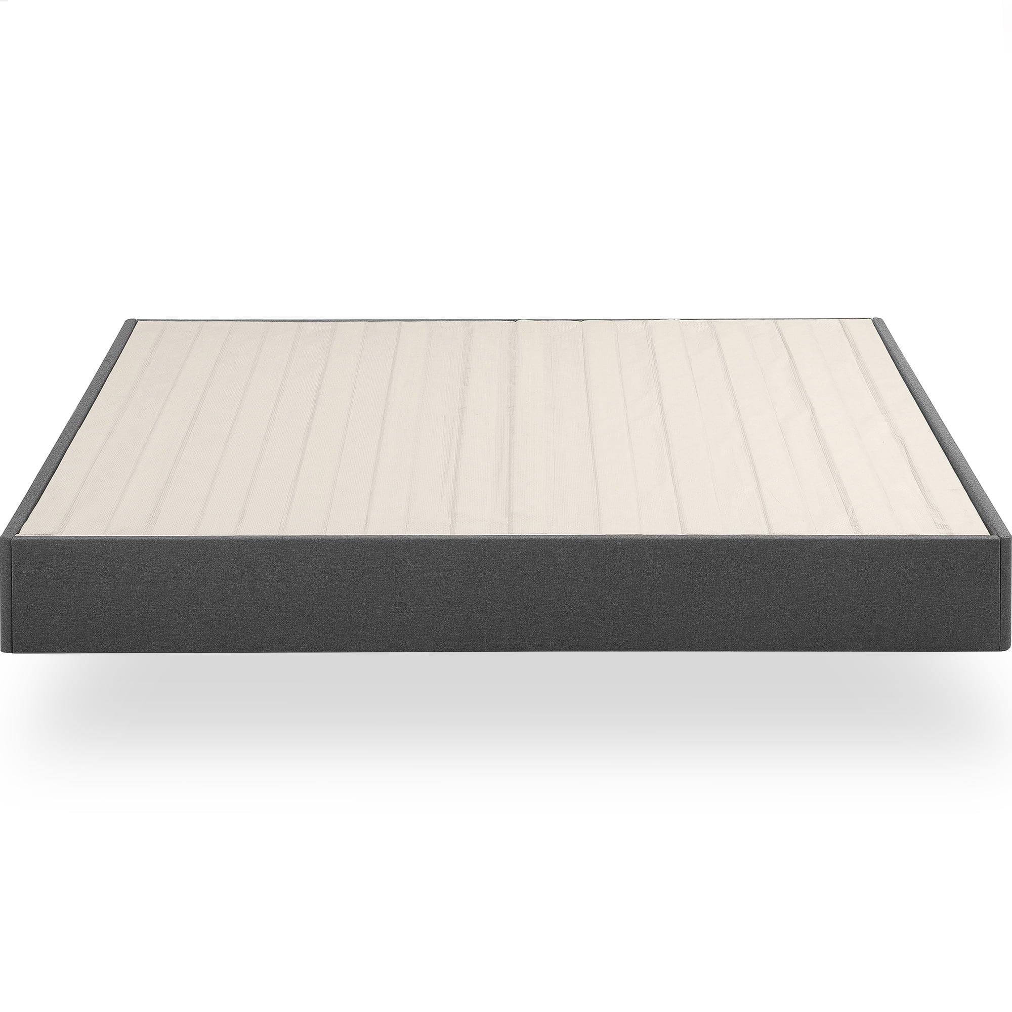 Zinus 9" Upholstered Metal Box Spring with Wood Slats, Mattress Foundation, Full