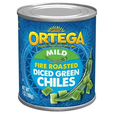 Ortega Mild Fire Roasted Diced Green Chiles, Kosher, 7 oz Can