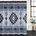 thumbnail image 3 of Blue Aztec Waterproof Fabric Shower Curtain,Boho Southwest Farmhouse Ethnic Motifs Waterproof Fabric Shower Curtain for Bathroom Curtains Bathtubs Hotel Shower Curtains with 12 Hooks Stall 48x72in, 3 of 8