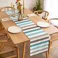 thumbnail image 3 of Teal Brown Table Runner - 72 Inch Long, Kitchen Dining Table Runner Dresser Scarves, Farmhouse Watercolor Modern Geometric Farmhouse Decor for Coffee Tables Wedding Party Banquet, 3 of 8